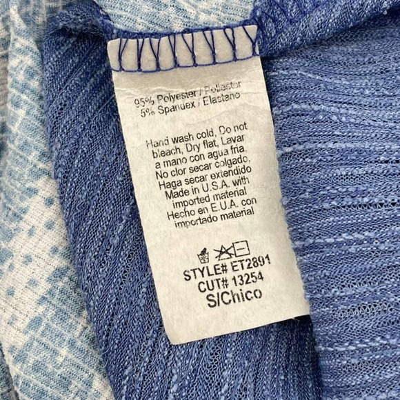 EASEL - Boho Sharktail Tank Mini Dress in Blue with Paisley - Size Small - Picture 6 of 8